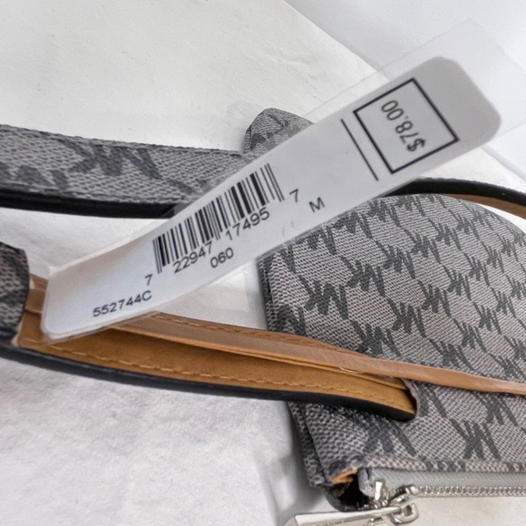 MICHAEL Michael Kors Belt Bag Medium Grey Logo Print Vegan Leather New With Tags - Picture 2 of 3